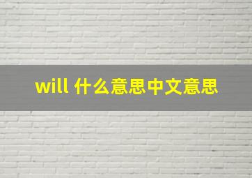 will 什么意思中文意思